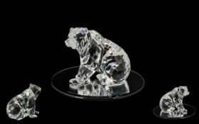 Swarovski Superb Silver Crystal Figure ' Rare Encounters Group ' ' Grizzly Bear ' Designer Heinz