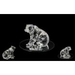 Swarovski Superb Silver Crystal Figure ' Rare Encounters Group ' ' Grizzly Bear ' Designer Heinz