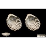 Edwardian Period Excellent Pair of Silver Shell Shaped Bon Bon Dishes, Raised on Ball Feet.