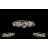 Platinum Set - Superb Quality and Attractive 5 Stone Diamond Ring From the 1920's.