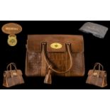 Mulberry - Excellent Quality Classic Bayswater Tanned Leather Bag with Brass Hardware Double Rolled