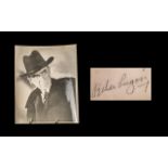 Bela Lugosi Dracula Autograph In Pencil on Vintage Page Plus Photo.
