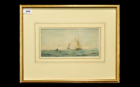 Richmond Markes (fl.1890-1920) Watercolour Rounding the Buoy. Initialled. Measures 4.75 x 9.75.