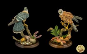 Country Artist - Large Size Fine Quality Hand Painted Bird Figures ( 2 ) In Total.