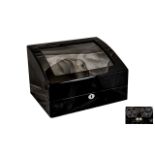 German - Delux Automatic Watch Winder Box with Display Storage / Compartment for Six Wrist Watches.