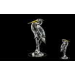 Swarovski Superb Silver Crystal Figure ' Feathered Beauties ' ' Heron ' Silver.