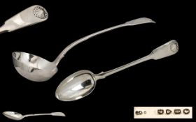 A Superb Quality Victorian Period Large and Impressive Sterling Silver Ladle.