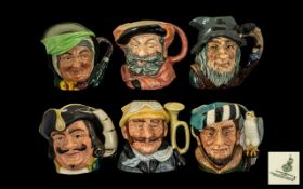 A Collection of Royal Doulton Vintage Character Jugs comprising Sairey Gamp 05451, Motorist D6633,