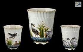 Meissen Porcelain Factory Hand Painted Porcelain - Vitreous Enamels Water Birds Cup. c.1800.