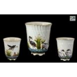 Meissen Porcelain Factory Hand Painted Porcelain - Vitreous Enamels Water Birds Cup. c.1800.