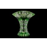 Venetian Green Coloured Glass Vase of Trumpet Shape,