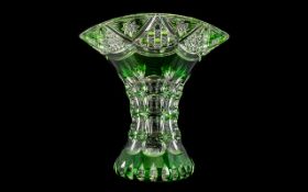 Venetian Green Coloured Glass Vase of Trumpet Shape,