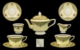 Royal Worcester Hand Decorated ( 8 ) Piece ' Tea for Two ' Set ' The Countess ' Pattern. c.1920's.