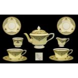 Royal Worcester Hand Decorated ( 8 ) Piece ' Tea for Two ' Set ' The Countess ' Pattern. c.1920's.