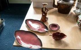 Carltonware - Four pieces of Ruby Pattern. Please see images.