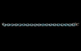 Sky Blue Topaz Tennis Bracelet, 42cts of oval cut, sparkling blue topaz, each one being over 2cts,