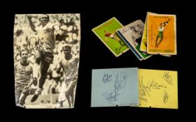 Football Autographs on Cards, Pages & Picture to Include Wolves Team 1960's, Pele, Brian Clough,