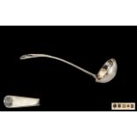 George III Silver Soup Ladle Plain Shell pattern, Hallmarked For London I 1804, makers mark Rubbed,