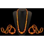 Amber Butterscotch Coloured Graduated Necklace - From The 1920's - Please Confirm with Photo.