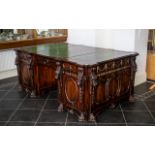 Chippendale Style Mahogany Nostell Priory Partners Desk of fine proportions and size.