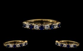 14ct Diamond and Sapphire Ring, Diamonds and Sapphires are of Good Colour and Sparkle.