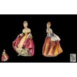 Royal Doulton Hand Painted Pair of Porcelain Figures ( 2 ) In Total.