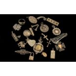 Collection Of Silver Jewellery To Include Fobs, Pendants, Brooches, Rings etc.