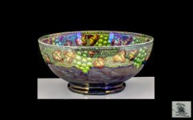 Maling - Lustre Ware Large and Impressive Footed Chelsea Bowl,