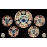 Japanese Imari Plates, late Meiji period. Together with four small shaped edge plates with