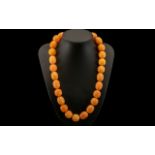 1930's Amber Coloured Necklace. 20 Inches - 50 cm long. Weight 74.8 grams.