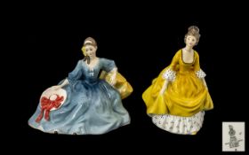 Royal Doulton Hand Painted Porcelain Figures ( 2 ) In Total.