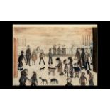 L. S. Lowry Limited Edition Print ' The Park ' Pencil Number 356/850. Blind Stamp H.D.