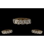 9ct Gold Diamond Dress Ring Set With 10 Round Cut Diamonds, Fully Hallmarked, Ring Size O, Weight 3.