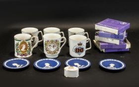 12 Assorted Commemorative Silver Jubilee China Ware, comprising 6 Mugs,