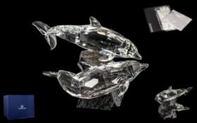 Swarovski Superb Pair of Crystal Figures ( 2 ) ' Ocean of Friendship ' Series ' Soul Mates ' '
