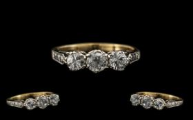 9ct Gold Dress Ring, Fully Hallmarked. Ring Size - M. Please See Image.