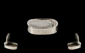 Georgian Silver Snuff Box / Pill Box. Dated Sheffield 1814. Please See Image.