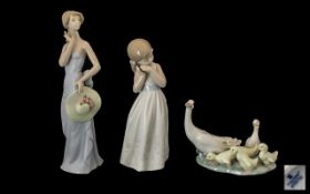 Three Lladro Figures in Original Boxes comprising: 'Little Ducks After Mother', 'My Sweet