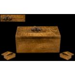 Robert Thompson of Kilburn ' Mouseman ' Adzed Oak Lidded Box. c.1950.