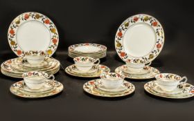 Royal Crown Derby Six Setting Dinner Set, specially made for Tiffany, New York and marked to base.