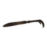 An Unusual Cast Iron Claw and Feather Letter Opener/ Page Turner. 9.5 inches in length.