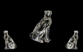 Swarovski Superb Silver Crystal Figure African Wildlife Group ' Cheetah ' Low Tail,