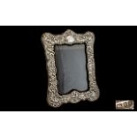 Edwardian Style Large and Ornate Sterling Silver Photo Frame of Pleasing Proportions. Marked K.F.