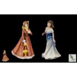 Royal Doulton Hand Painted Pair of Porcelain Figures ( 2 ) In Total.