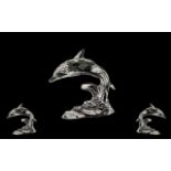 Swarovski - Superb Silver Crystal Figure ' South Sea ' Theme ' Dolphin on a Wave ' Code No 7644 000