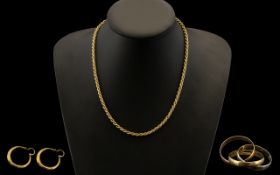 A Small Collection of 9ct Gold Jewellery, Includes 9ct Gold Rope Chain, Hallmarked for 9.