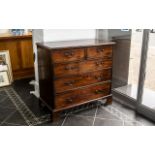 19th Century Mahogany Chest of Drawers two short over three graduating long drawers,