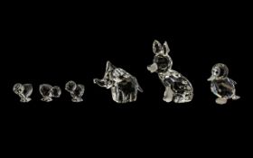 Collection of Swarovski Items. Comprises 1/ Baby Elephant 4 cm High.