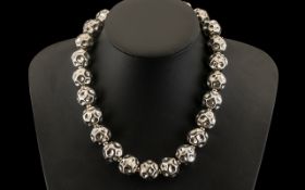 Silver Statement Necklace / Choker Quality Necklace, Hallmarked Silver, Contemporary Designed.