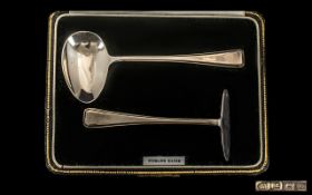 1930's Boxed - Two Piece Sterling Silver Christening Set. Hallmark Birmingham 1938.